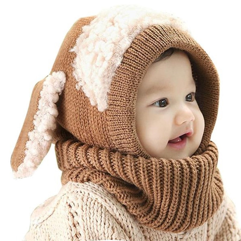 Kids Baby Winter Cotton Knitted Fur Pom Cute Children Hat - Minihomy