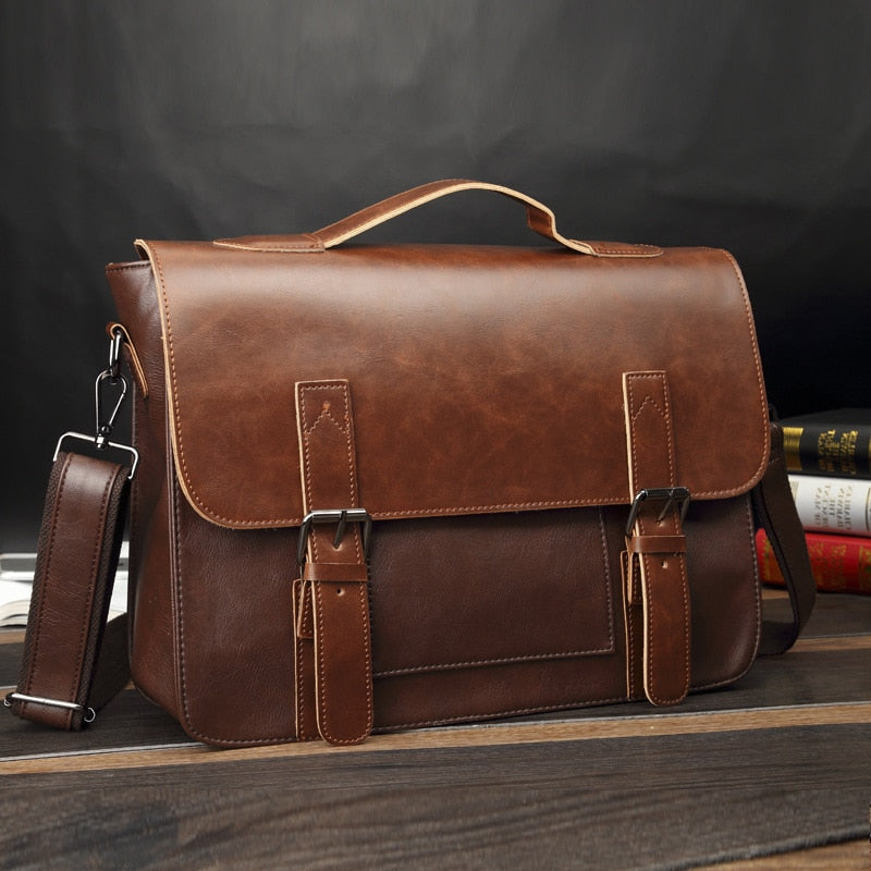 Leather Business Handbag Laptop Briefcases for Men - Minihomy