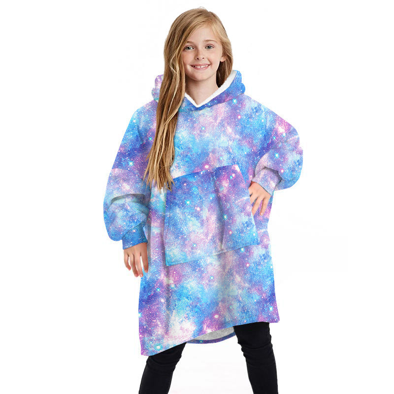 Children's Winter Home Blanket Double-sided Hoodie Pijamas - Minihomy