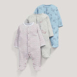 3pcs Flower Sleepsuit Baby Girl Pajamas Newborn Boy Clothes - Minihomy