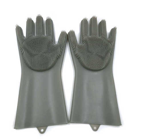 Silicone Heat-resistant Cleaning Brush Scrubbing Gloves - Minihomy