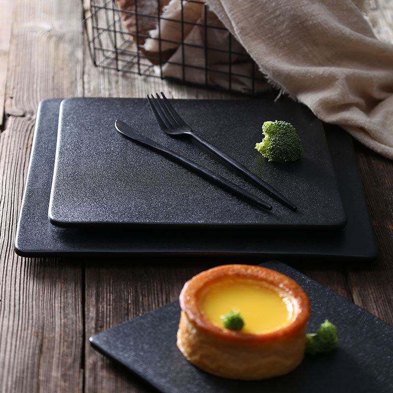 Matte black western food tableware - Minihomy