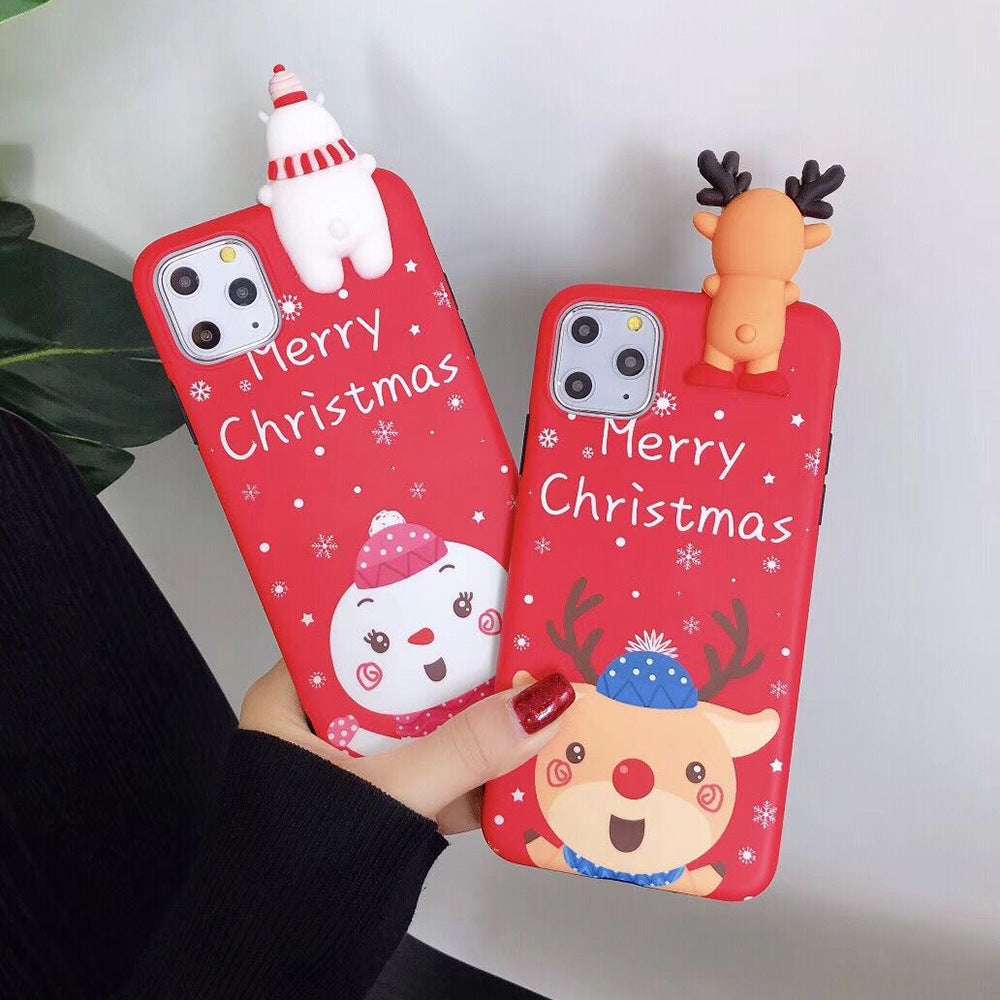 Cute 3D Cartoon Christmas Phone Case - Minihomy