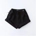 High waist denim shorts female elastic waist cuff wide leg pants shorts - Minihomy