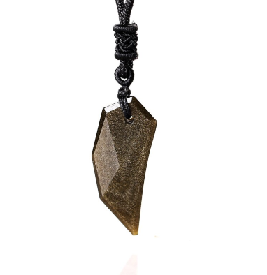 Natural Sands Obsidian Calendula Wolf Tooth Pendant - Minihomy