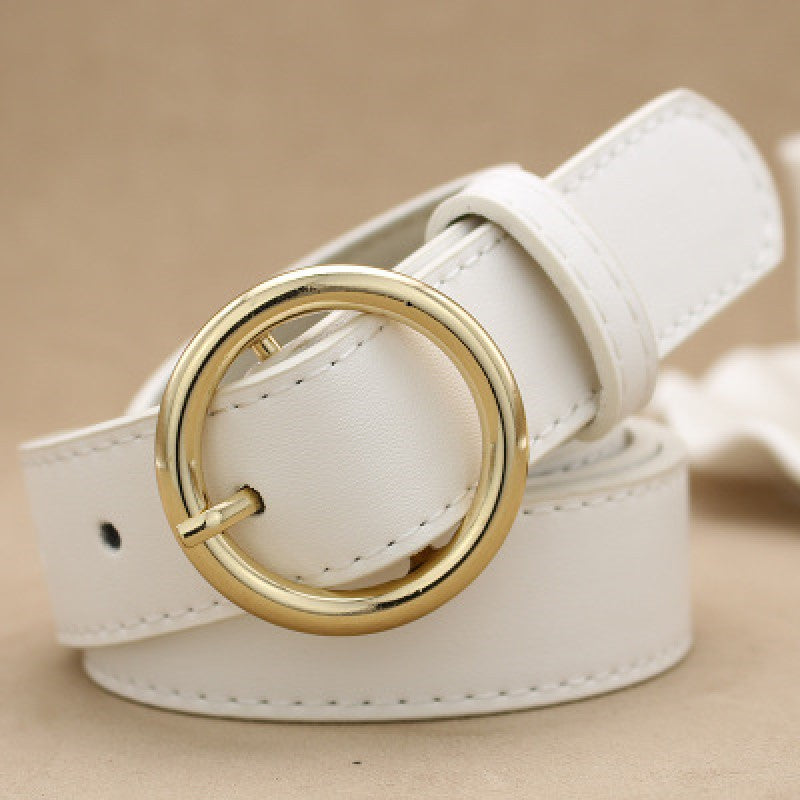 Alloy versatile round buckle belt - Minihomy