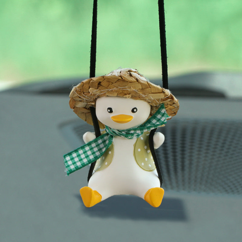 Car Pendant Cute Anime Little Duck Swing Auto Rearview Mirror Hanging Ornaments Interior Decoraction Accessories - Minihomy