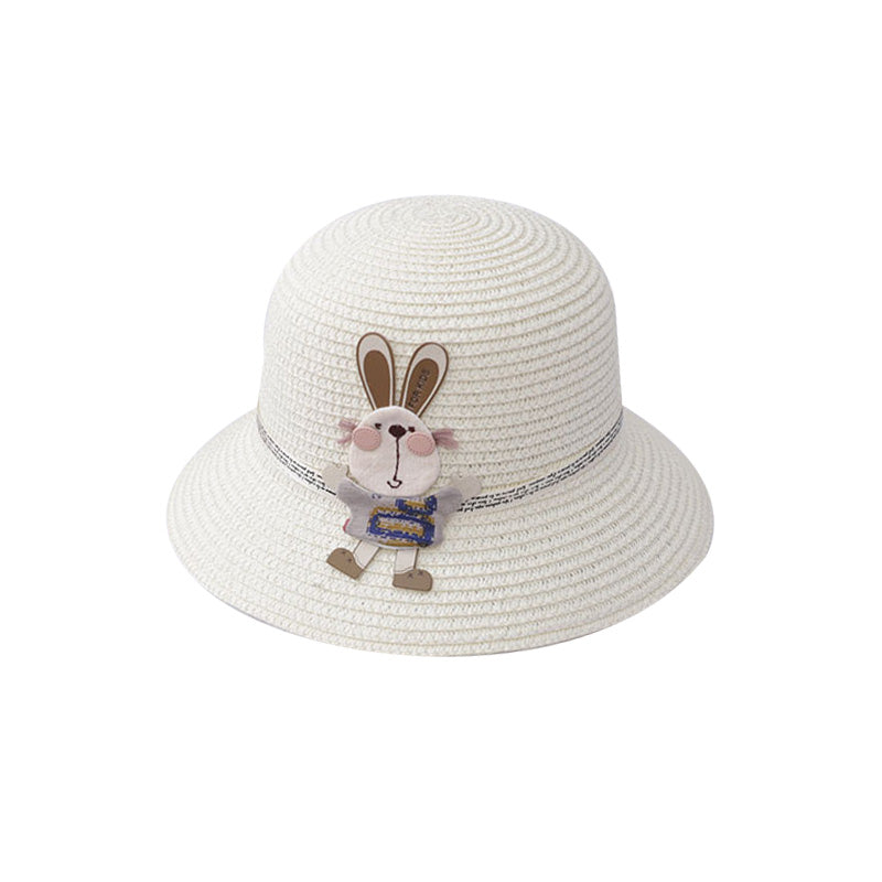 Cute Rabbit Decoration Bag with Two-Piece Straw Hat for Kids - Minihomy