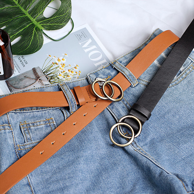 Cross-border Round Buckle Belt Women - Minihomy