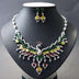 Ethnic Style Zircon Peacock Earring Set Tassel Colorful Clavicle Necklace Jewelry Set - Minihomy