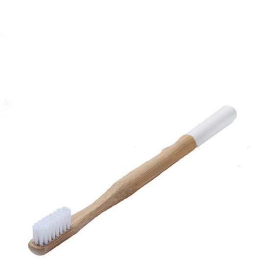 Natural round handle bamboo toothbrush - Minihomy