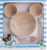 Wheat Straw Children's Bowl Cartoon Wheat Chopsticks Fork Spoon Fruit Dish Mickey's Bowl, Lovely Gift Set - Minihomy