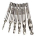 6pcs/set 1/4\' Hex HSS High Speed Steel Thread Spiral Screw M3 M4 M5 M6 M8 M10 Metric Composite Tap Drill Bit Tap - Minihomy