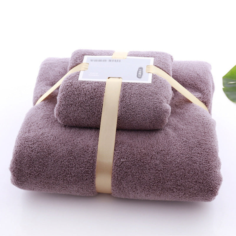 Coral fleece bath towel set - Minihomy