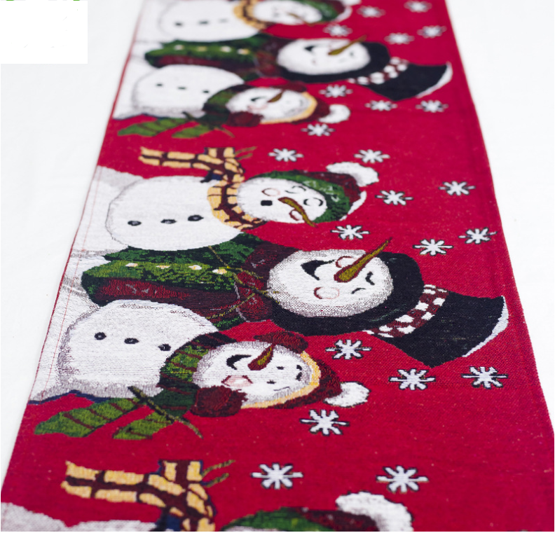 Christmas Elk Snowman Table Runner Merry Christmas Decorations - Minihomy