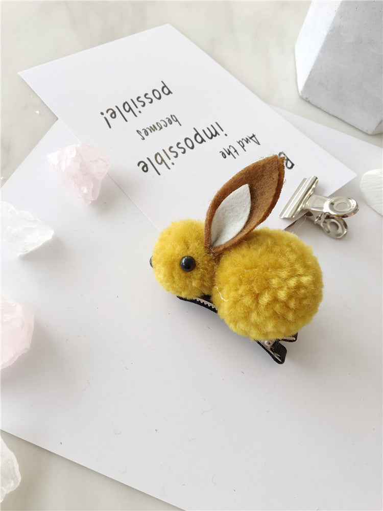 Hair ball rabbit hair ring - Minihomy