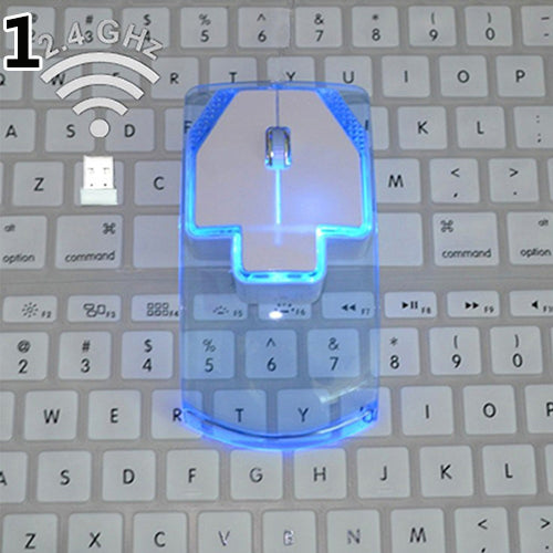 Creative Ultra-thin Transparent 2.4GHz Wireless Optical Luminous Mouse for PC Laptop - Minihomy