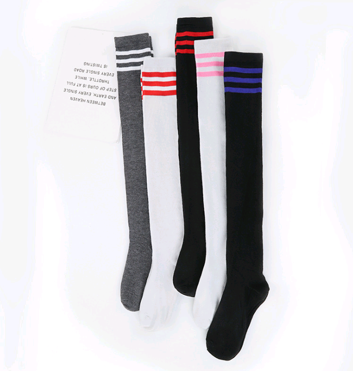 Ladies' Socks Spring and Autumn Stripes Three Bars College Wind Socks - Minihomy