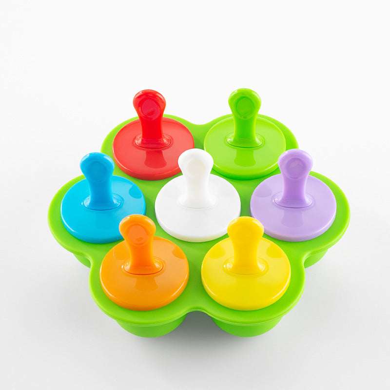 Kitchen Summer Home-Made Ice Cream 7-Hole Silicone Popsicle Multifunctional Ice Tray Mold - Minihomy