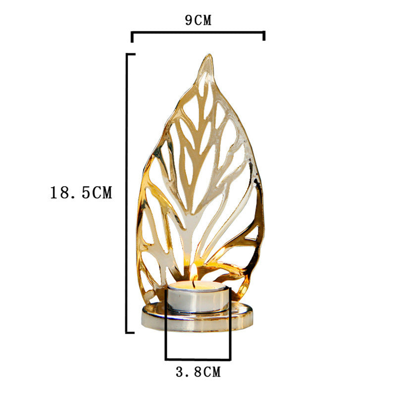 Golden Metal Candle Holder Candle Holder Table Decoration - Minihomy