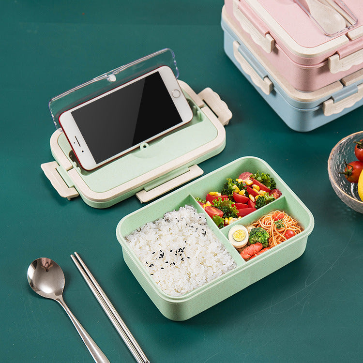 Korean-style Sealed Student Lunch Box With Lid And Compartment - Minihomy