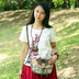 Female Ethnic Style Leather Messenger Dumpling Bag - Minihomy