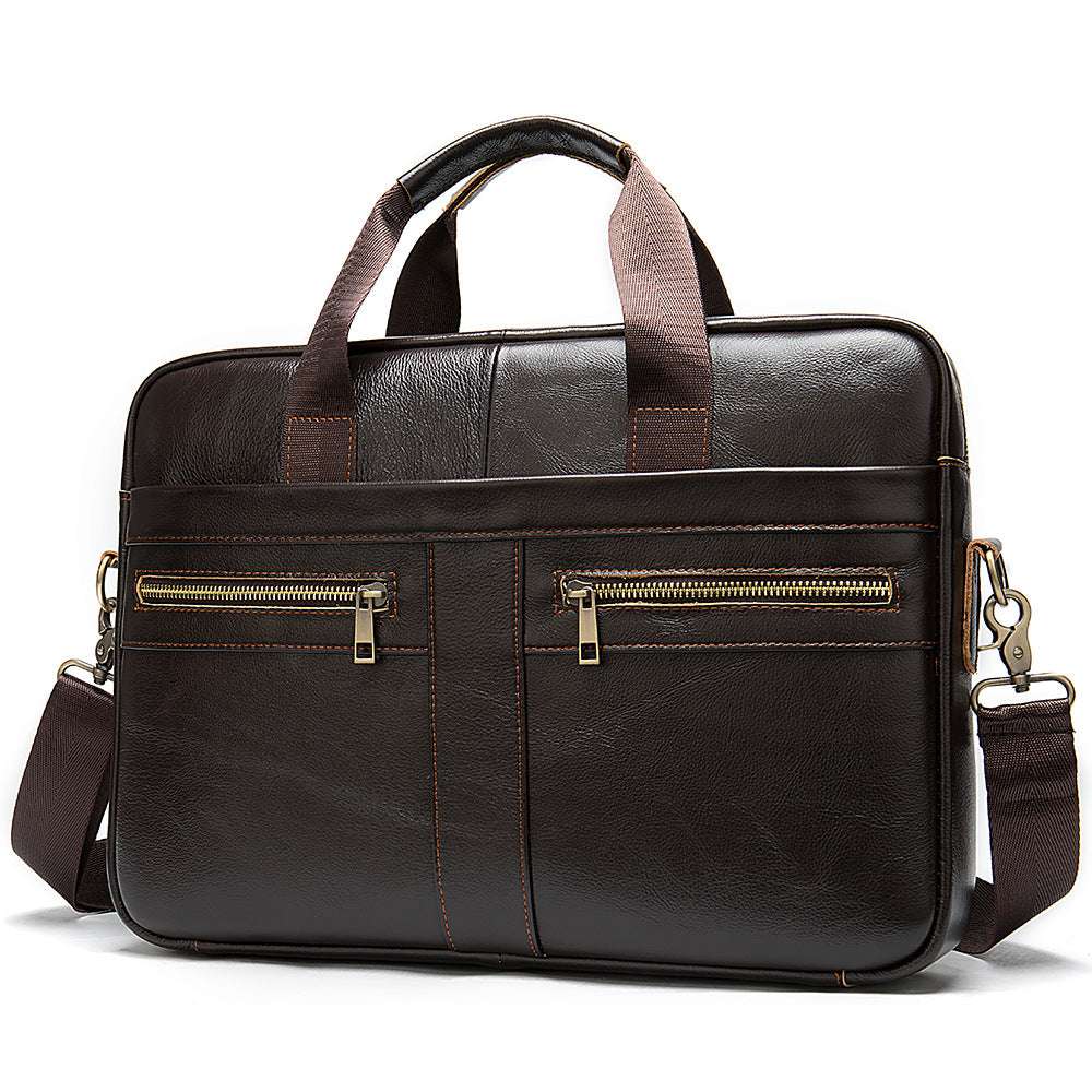 Business Leather Briefcase Men's Foreign Trade First Layer - Minihomy