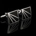 Men's Square Black Enamel White Steel Copper Cufflinks - Minihomy