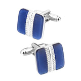 Metal Inlaid Blue Opal French Cufflinks Suit Business Simple - Minihomy