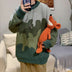 Harajuku-style Color Block Crew Neck Sweater Pullover Sweater - Minihomy