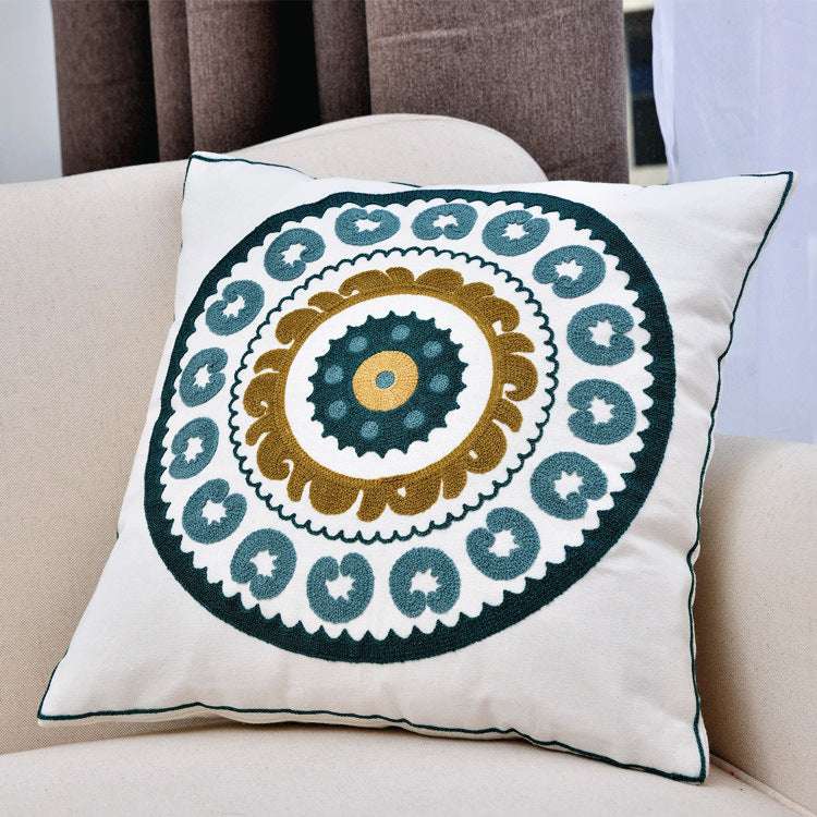 Home Textile Pastoral Clan Style Cotton Embroidered Pillow - Minihomy