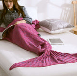 Mermaid Tail Blanket Knitted Crochet for Adult Childern Super Soft Sleeping Blankets - Minihomy