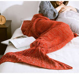 Mermaid Tail Blanket Knitted Crochet for Adult Childern Super Soft Sleeping Blankets - Minihomy