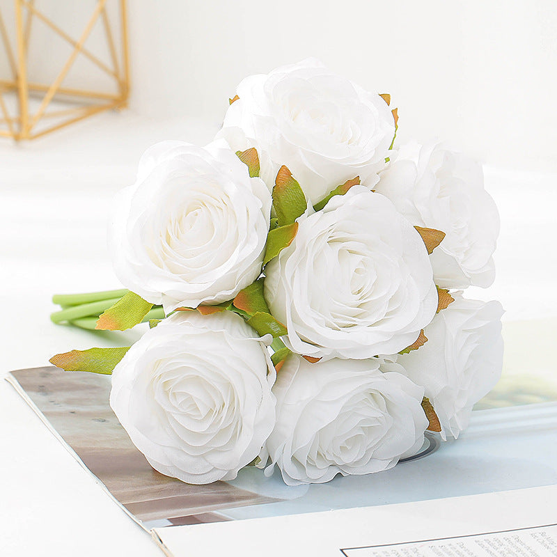 Silk Roses Bouquet Artificial Flowers for Home Decoration