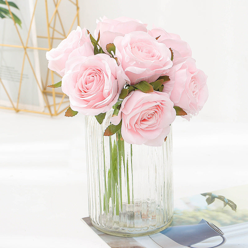 Silk Roses Bouquet Artificial Flowers for Home Decoration