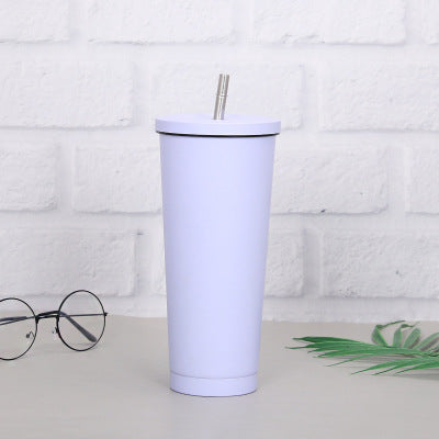 Creative Coffee Cup with Stainless Steel Straw Cup - Minihomy