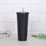 Creative Coffee Cup with Stainless Steel Straw Cup - Minihomy