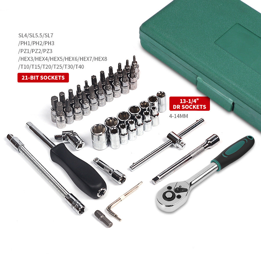 Car Repair Tool 46pcs Inch Socket Set Ratchet Torque Wrench Combo Tools Kit Auto Repairing Tool Set - Minihomy