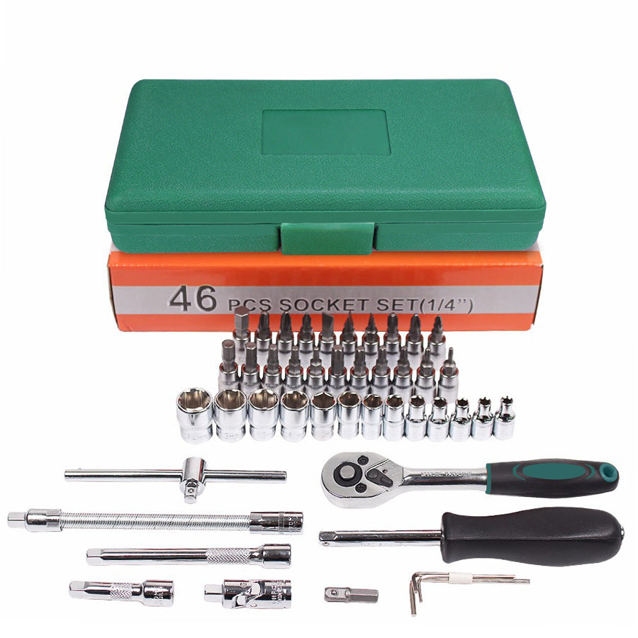 Car Repair Tool 46pcs Inch Socket Set Ratchet Torque Wrench Combo Tools Kit Auto Repairing Tool Set - Minihomy