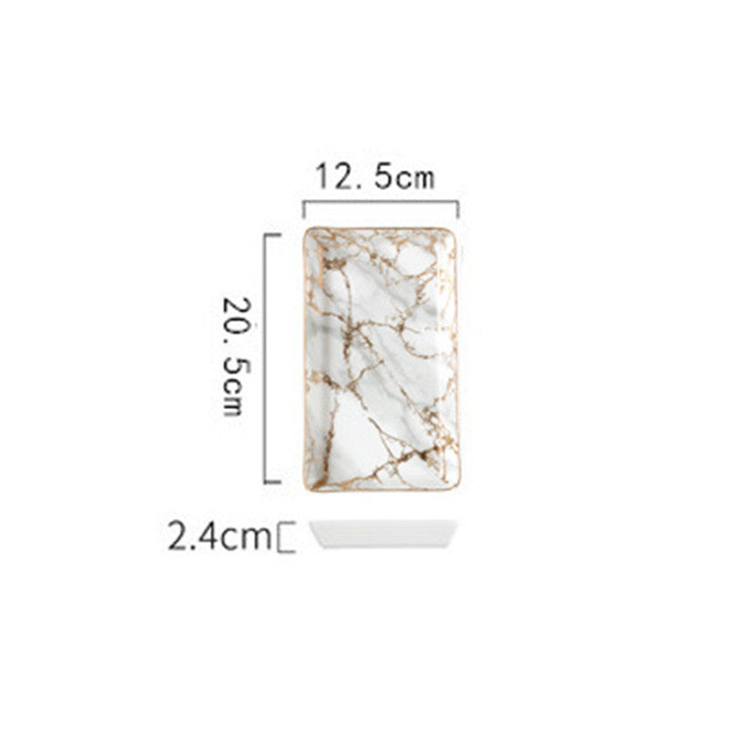 Nordic Ins Marble Pattern Creative Ceramic Tray - Minihomy