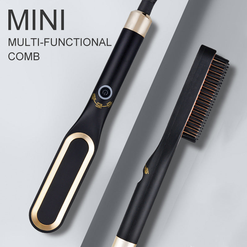 Mini Hair Straightener Brush Hot Comb Iron Ceramic - Minihomy