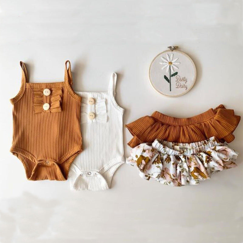 Baby Clothing Wholesale Girls Summer Romper Skirt Set - Minihomy