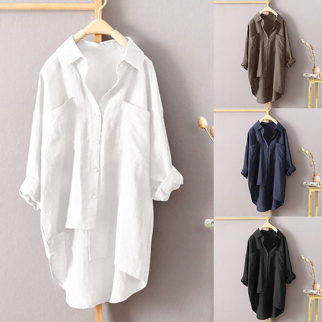 Cardigan with Double Pockets and Long Sleeves - Women's Fashion - Minihomy