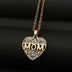 Colorful Mom Cubic Zirconia Heart Necklace Pendant Decoration - Minihomy