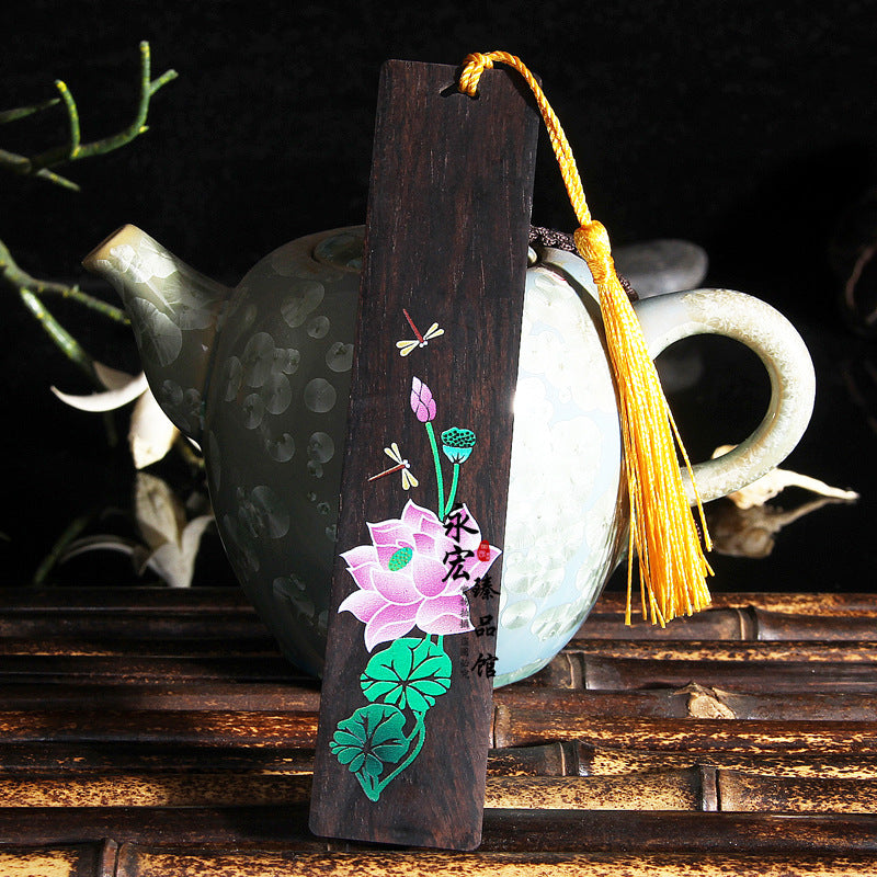 Painted Lotus Bookmark Set Chinese Style Crafts - Minihomy