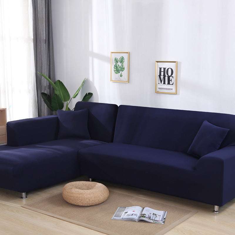 L-Shaped Sofa Solid Color High Elastic All-Inclusive Sofa Cover - Minihomy