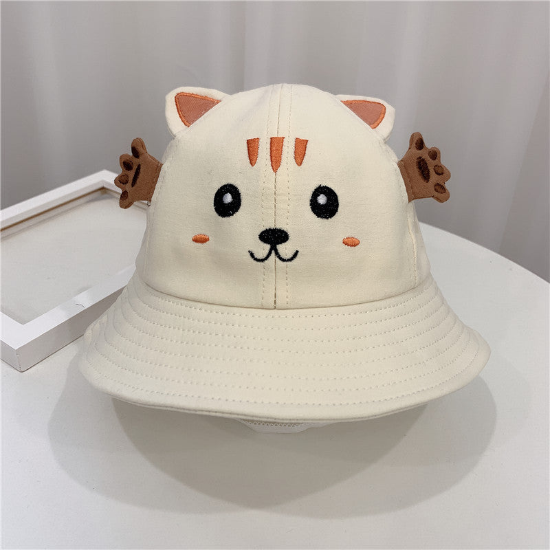 Kitten And Frog Sun Hat Small Pot Hat Baby Hat - Minihomy