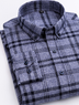 Cotton Plaid Shirt - Men's Long-Sleeved Cotton Fleece Shirt - Minihomy