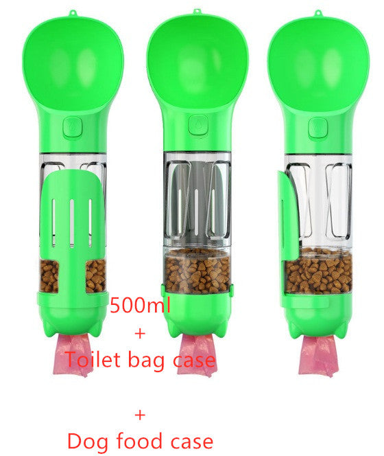 Pet Water Bottle Feeder Bowl Garbage Bag Storage Portable Pet Outdoor Travel 3 In 1 Dog Water Bottle - Minihomy