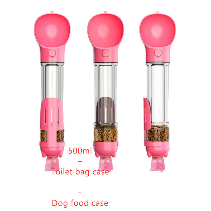 Pet Water Bottle Feeder Bowl Garbage Bag Storage Portable Pet Outdoor Travel 3 In 1 Dog Water Bottle - Minihomy